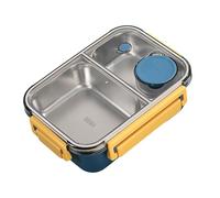 Boîte à repas en acier inoxydable étanche Récipient de stockage avec compartiments Vaisselle portable pour l'école et les pique-niques