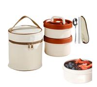 Boîte à repas isolée, boîte à déjeuner thermique pour travail, récipient à repas et bols passe au micro-ondes avec set de couverts, rangement alimentaire pour hommes et femmes, pour l'extérieur, les