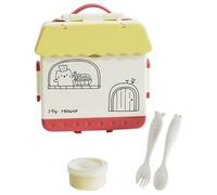 Boîte à Repas pour Tout-Petits | 1000 ml Bac de Stockage Alimentaire | 4 Compartiments avec Cuillère et Fourchette Contenants à Lunch,pour Étudiants Lieu de Travail Pique-Nique Randonnée
