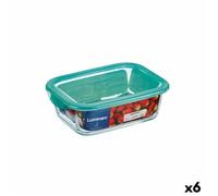 Boîte À Repas Rectangulaire Avec Couvercle Luminarc Keep'n Lagon Turquoise 1,97 L 22 X 15,6 X 7,2 Cm Verre (6 Unités)