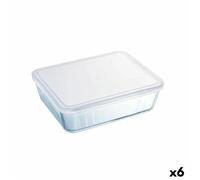 Boîte À Repas Rectangulaire Avec Couvercle Pyrex Cook & Freeze 25 X 20 Cm Transparent Silicone Verre 2,6 L (6 Unités)