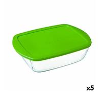 Boîte À Repas Rectangulaire Avec Couvercle Pyrex Cook&store Px Vert 2,5 L 28 X 20 X 8 Cm Verre Silicone (5 Unités)