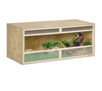 Boîte à reptiles PawHut Panneaux de particules 120x50x50cm Bois naturel