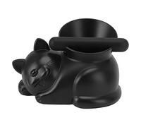 Boîte à Résidus de Café, Récipient à Marcs Forme Chat Noir, Bac de Recyclage avec Barre Amovible, 21x13,5 cm - Design Décoratif, Matériau ABS Durable, Pratique pour Maison et Caf