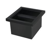 Boîte à résidus sans fond, boîte à café en acier et caoutchouc pour cuisine et machine design encastré style moderne 15,2 × 13,8 × 9,5 cm noir
