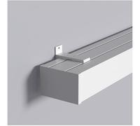 Boîte à Rideaux 3 en 1 en Aluminium avec Double Rail Coulissant, 1 m - 7 m Compatible Montage Mural et au Plafond pour Une Installation Polyvalente et Discrète(Mur Blanc,2.9m)