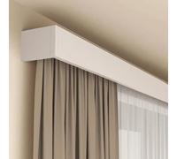 Boîte à rideaux à double rail - Système de rails 3 en 1 en alliage d'aluminium robuste for une décoration intérieure élégante(Wall Mount,4.6m)