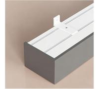 Boîte à Rideaux Aluminium Double Rail 3 en 1, 100 200 230 300 400 600 cm pour Montage Mural ou au Plafond, Système de Glissement Silencieux et Robuste Intégré(Mur Gris,590cm)