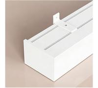 Boîte à Rideaux Aluminium Double Rail 3 en 1, 100 200 230 300 400 600 cm pour Montage Mural ou au Plafond, Système de Glissement Silencieux et Robuste Intégré(Mur Blanc,590cm)