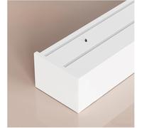 Boîte à Rideaux Aluminium Double Rail 3 en 1, 100 200 230 300 400 600 cm pour Montage Mural ou au Plafond, Système de Glissement Silencieux et Robuste Intégré(Plafond Blanc,590cm)