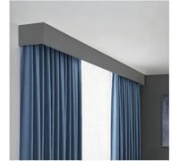 Boîte à Rideaux en Aluminium, à Double Rail, 1.8 2 2.5 3 4 5 6 m pour Montage Murale ou au Plafond, Support de Rail Coulissant, Ensemble de Cantonnière Décoratif(Gray Wall,4.2m)