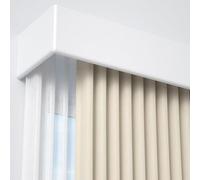 Boîte à rideaux rail de volet montage latéral d'une seule pièce avec rail de rideau rail de glissière rail de route boîte de poulie double voie silencieuse, peut être épissé,White-130cm/51.2in/4.3ft