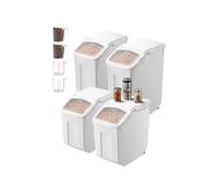 Boîte à Riz Capacité 2x15L Et 2x20L Avec Roues Et Tasse à Mesurer 4 Pièces