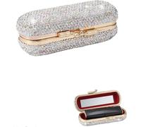 Boîte À Rouge À Lèvres Avec Miroir,Étui À Rouge À Lèvres Portable En Cristal Incrusté,Porte-Rouge À Lèvres,Organisateur De Rangement Cosmétique,Empêche Que Le Rouge À Lèvres Ne S'ouvre Et Ne