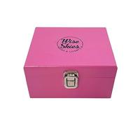 Boîte à rouler en bois Wise Skies - Boîtes avec couvercle à charnière et plateau à rouler pour rangement (Mini Rose)