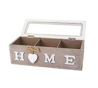 Boîte à sachets de thé, boîte à bijoux, organisateur de cuisine pour sachets de thé, dosettes de café, 3 compartiments