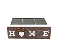 Boîte à sachets de thé, boîte à bijoux, organisateur de cuisine pour sachets de thé, dosettes de café, 6 compartiments