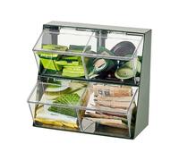 Boîte à sachets de thé - Organiseur de rangement empilable pour sachets de thé avec couvercle supérieur transparent, étagère, boîte pour le rangement du café, des condiments