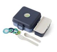 Boite a Sandwich Enfant - MONBENTO - Couverts inclus - Sans BPA - Snacky Bleu Infinity Bleu