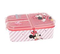 Boîte à sandwich Minnie Mouse (Disney) à 3 compartiments pour enfants - Boîte à collations - Boîte à lunch décorée, 1 pièce (1 paquet), Minnie Mouse - Disney