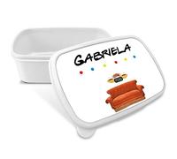 Boîte à Sandwich pour Enfants. Boîte à goûter avec nom. Boîte à deyeuner. Boîte à lunch. Convient aux Micro-Ondes et ne Contient ni BPA, ni phtalates, ni métaux Lourds. Cadeaux personnalisés. FRIENDS