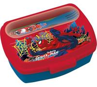 Boîte à sandwich Spiderman Marvel Tataway avec couverts inclus - Boîte à lunch pour enfants, école et loisirs, boîte à lunch durable et sûre