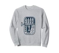 Boîte à Sardines rétro dessinée à la Main Motif océan côtier Sweatshirt
