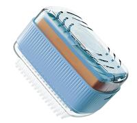 Boîte à savon - Boîte à savon avec rouleau, distributeur de nettoyage portable, brosse à mousse, récipient étanche avec couvercle, parfait pour l'évier, la douche, la salle de bain, la buanderie, la