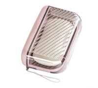 Boîte à savon de voyage avec couvercle transparent, porte-savon portable pour camping, salle de sport et hôtel, construction étanche en PET + polypropylène, rose