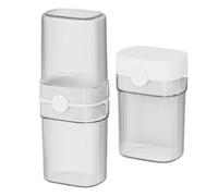 Boîte à Savon de Voyage & Organiseur pour Brosse à Dents | Récipient Portable pour Dentifrice et Porte-Savon avec Couvercle | Ensemble Deux Pièces à Structure Double pour Salle de Bain, École, Affaire