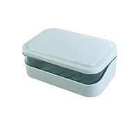 Boîte à savon en plastique avec couvercle, porte-savon de douche portable, double couche, étui à savon de voyage, porte-savon simple pour l'extérieur (bleu)
