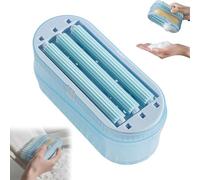 Boîte à savon moussant avec rouleau et brosse à récurer - Distributeur de savon à linge portable, rangement sans désordre, plastique durable pour salle de bain, cuisine, voyage, camping (1)
