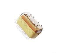 Boîte à savon multifonction pour le linge avec rouleau éponge intégré pour une mousse riche, construction transparente et couvercle facile à ouvrir pour un placement pratique du savon (jaune)