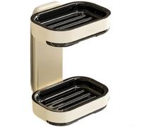 Boîte à savon murale double couche avec trous de drainage, porte-savon réutilisable et amovible, installation sans perçage, préservation de l'état du mur (crème glacée)