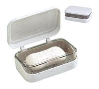 Boîte à Savon Portable avec Plateau de Drainage - Récipient Double Couche Couvercle pour la, l'évier, Le Lave-Vaisselle et la Salle de Bain