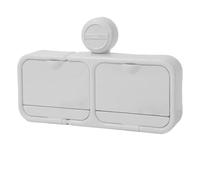 Boîte À Savon Ventouse Murale - Organisateur de Salle de Bain Sans Percussion ni Colle avec Couvercle,Organisateur de Rangement Accessoires Support Éponge pour Rasoir Brosse à Dents Salle de Bain Cuis