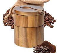 Boîte à sel en bois | Couvercle pivotant magnétique | Cave à double couche en bois pour épices | Boîte ronde à sel et poivre avec couvercle pour le rangement de la cuisine