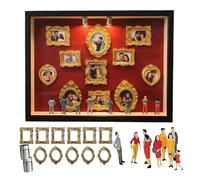 Boîte à Silhouettes du musée Kit de scène Miniature à Faire soi-même, boîte Silhouette, Mini Cadre d'ombre musée avec Cadres dorés, Figurines for Voyage(B)