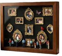 BoîTe à Silhouettes pour Mini-MuséEs à Faire Soi-MêMe - CéLéBrez Vos Souvenirs Uniques avec Style, PréSentation De MuséEs avec des Mini-Figurines(Brown/R)