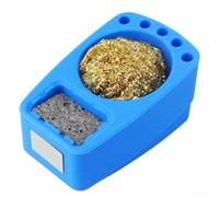 Boîte à souder en silicone cuivre avec fil et boule de nettoyage pour éponge pour fer à souder humide, pointes de fer à dessouder plus support dispositif de retrait d'étain (C)