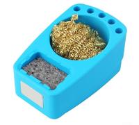 Boîte à souder en silicone, silicone haute résistance avec boule en fil de cuivre et éponge humide, pour nettoyeur de pointe à souder et dessouder pour enlever l'étain (D)