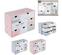 Boite à souvenir 7 tiroirs TOM ET ZOE rose rose G