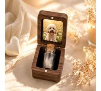 Boîte à souvenir personnalisée en bois avec 1/2/3 bouteille, boîte commémorative en bois avec photo et texte pour urne à poils de fourrure pour animaux de compagnie, cadeau commémoratif pour la perte