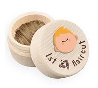 Boîte à souvenirs de bébé pour premiers cheveux, premiers cheveux, boîte en bois mignonne pour la première coupe de cheveux perdue, boîte à cheveux pour bébé, cadeau d'anniversaire pour garçon