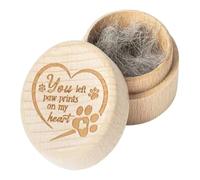Boîte à souvenirs de poils d'animaux gravés avec empreintes de pattes gauches My Heart Boîte à souvenirs poils chien, petit souvenir en bois pour cendres d'animaux, dents, coupures 'ongles (