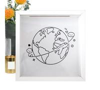 Boîte à Souvenirs de Voyage avec Fente, Décoration d'affichage thème Spatial avec Crochet, Mémoire avec Fente, pour Photos de Voyage, Musée, Souvenir, Concert, Aventure, Mur ou Table