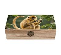 Boîte à souvenirs décorative en bois avec couvercle à charnière, fabriquée à la main en bois de singe doré, idéale pour ranger bijoux, cartes, photos et autres objets artisanaux. pour un mariage ou