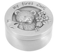 Boîte à Souvenirs des Premiers Cheveux Bébé en Acier Inoxydable Ronde
