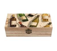 Boîte à souvenirs en bois avec couvercle à charnière, fabriquée à la main. Coffret à trésors en bois pour souvenirs de mariage, organisateur, boîte de rangement décorative pour bouteilles de vin, bi