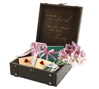 Boîte à souvenirs en bois pour bébé - Boîte à souvenirs décorative avec couvercle - Boîte à souvenirs personnalisée pour les souvenirs précieux - Pour nouveau-nés, filles et garçons - Cadeau de fête